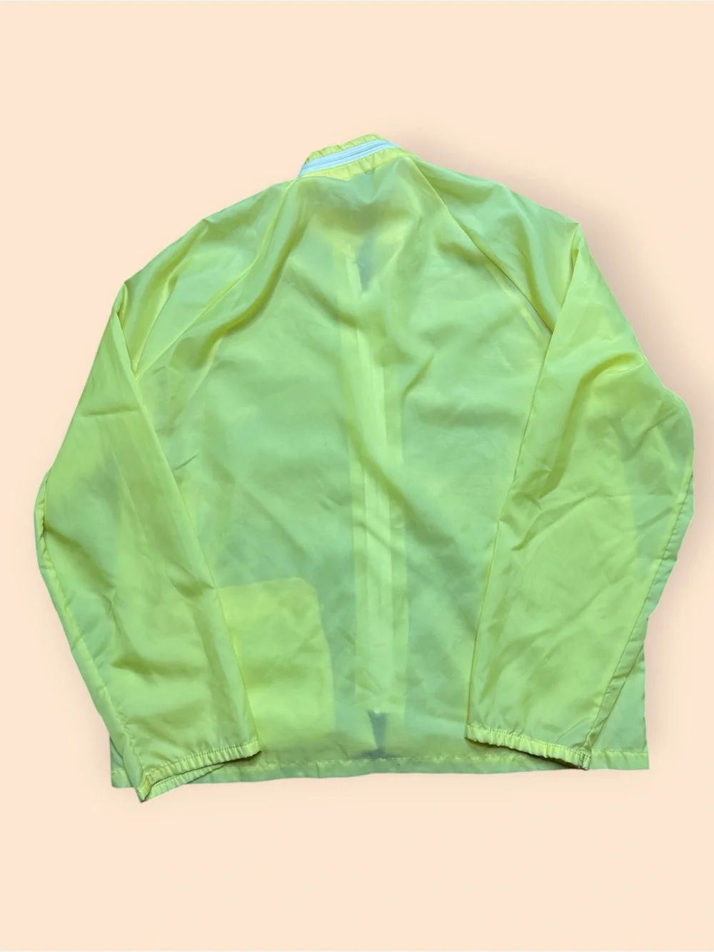 Vintage 1960s Surfer Windbreaker Jacket Zip Up Yellow Men’s Medium Vtg 60s